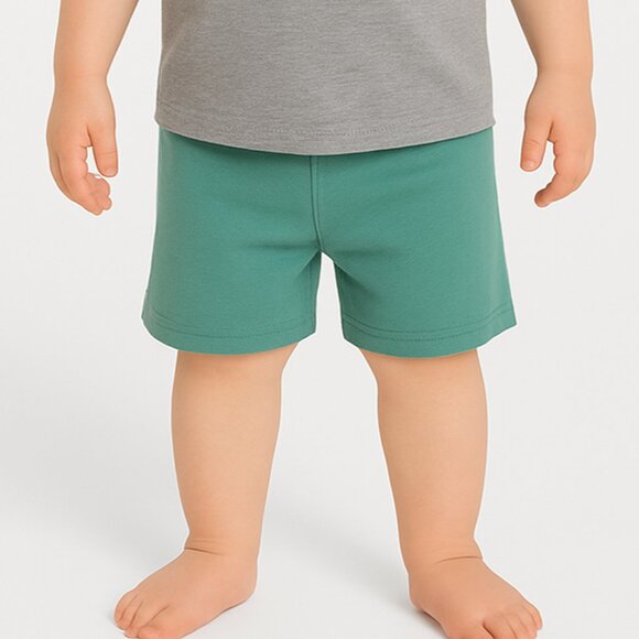 Open Edit Nordstrom Baby Clothes Top & Two Shorts Set 18M Green Multicolor NEW - Picture 6 of 10